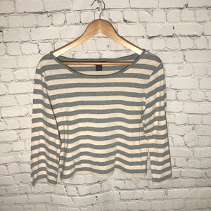 Moda International Striped Long Sleeve Tshirt Top